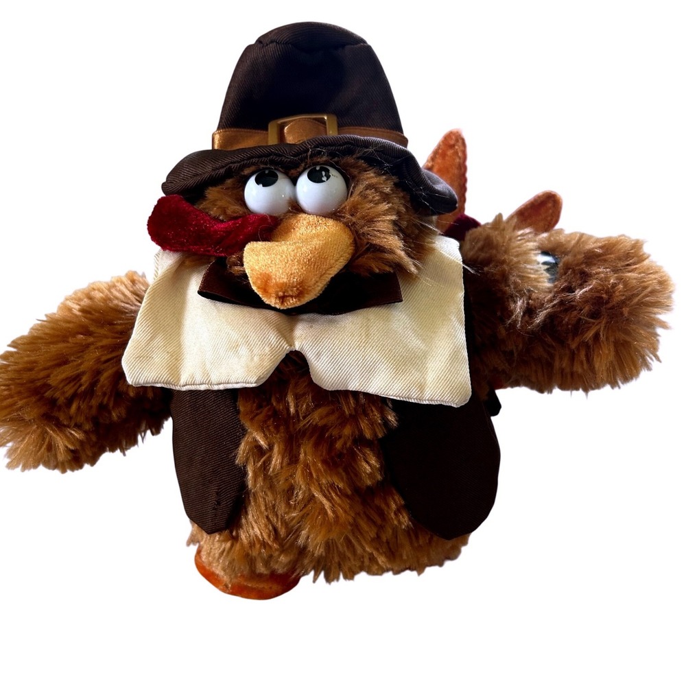 Dan Dee Turkey Animated Dancing Singing Plush Brown Pilgrim Outfit Thanksgiving‎